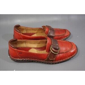 BORN Concept Womens Size 9 M Red Leather Buckle Loafer Flats Comfort Shoes W0528